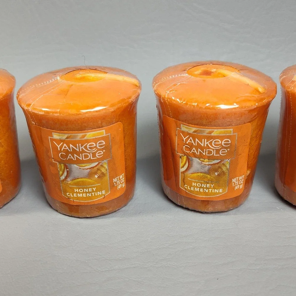 Yankee Candle Votive Candles Honey Clementine 1.75 oz‎ Lot Of 4 RARE Retired HTF